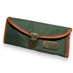 Field and Stream Green Canvas Metal Buckle Clasp Glasses Sunglasses Case Vintage